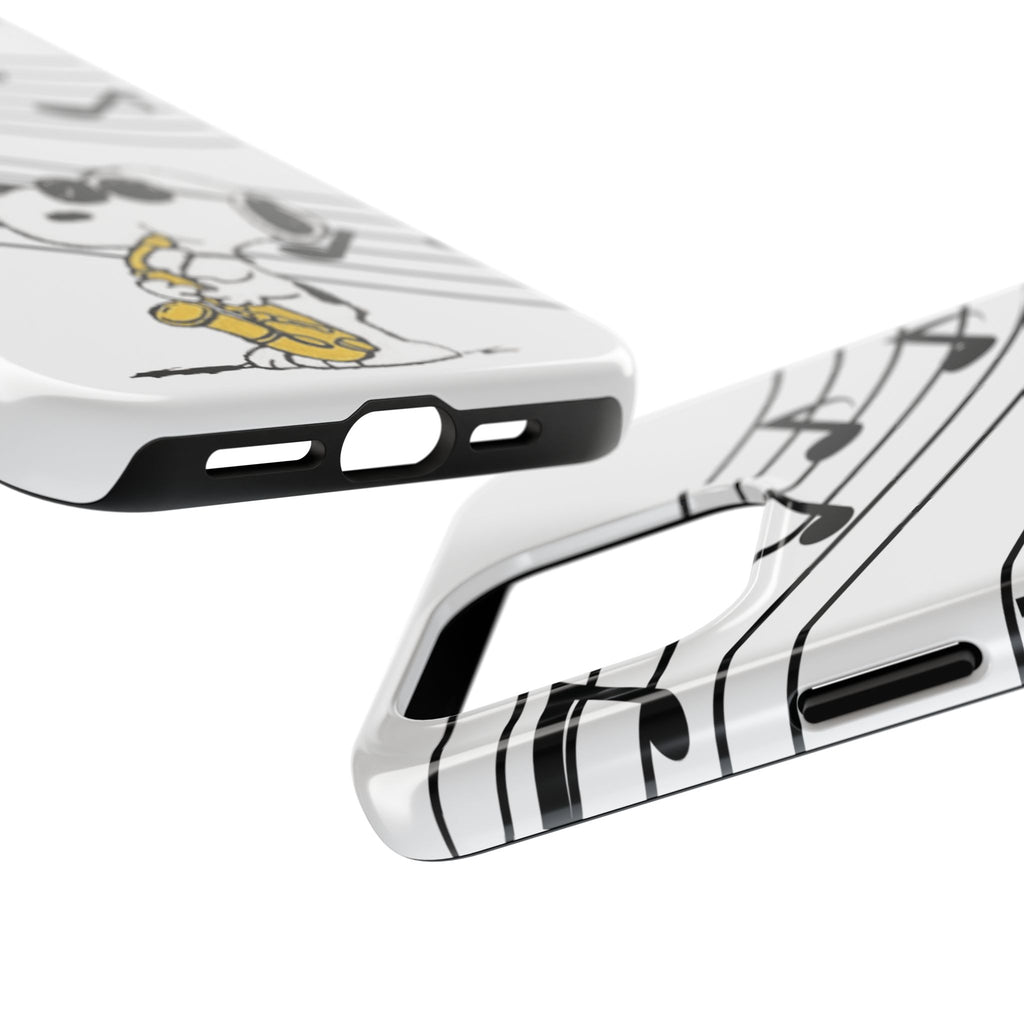 Snoopy Saxophone Tough Phone Case — Musical Notes Protective Cover