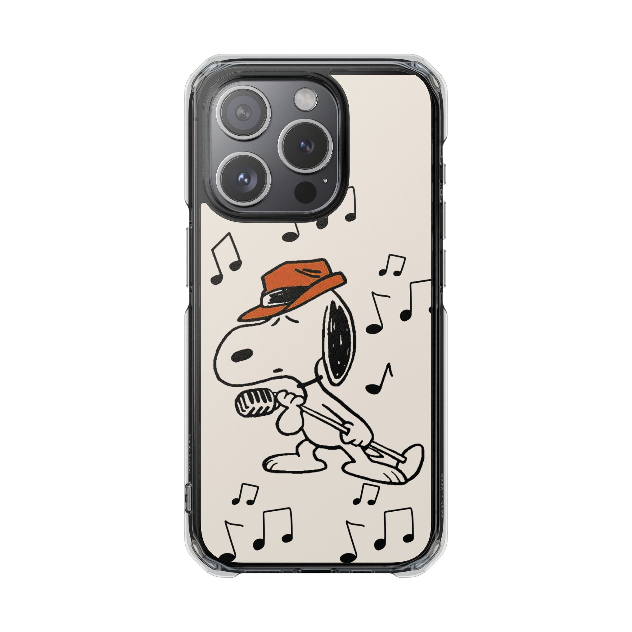 Clear Magnetic Phone Case — Cantando, snoopy