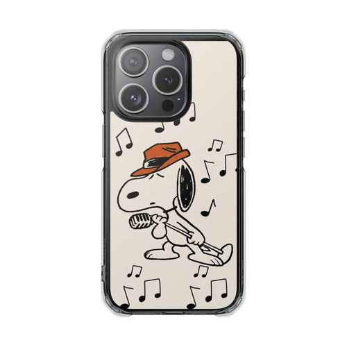 Clear Magnetic Phone Case — Cantando, snoopy