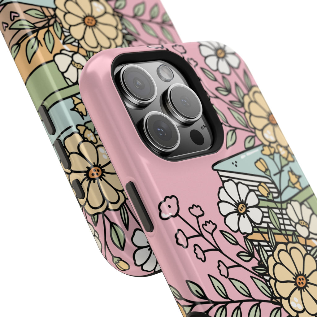 Flowers Bookstack Phone Case — Coffe Book Protective Cover