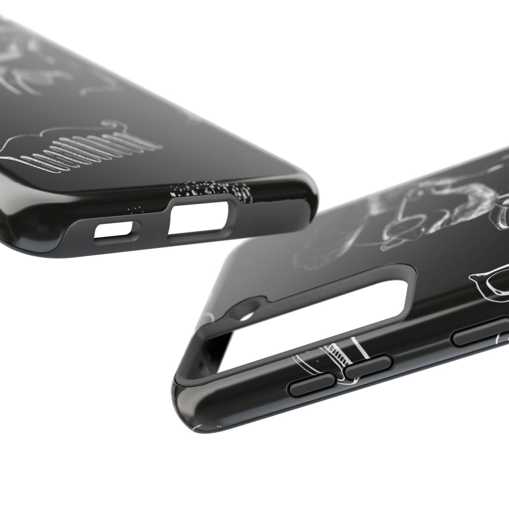 Bearded Barber Sketch Tough Phone Case — Hipster Grooming Design