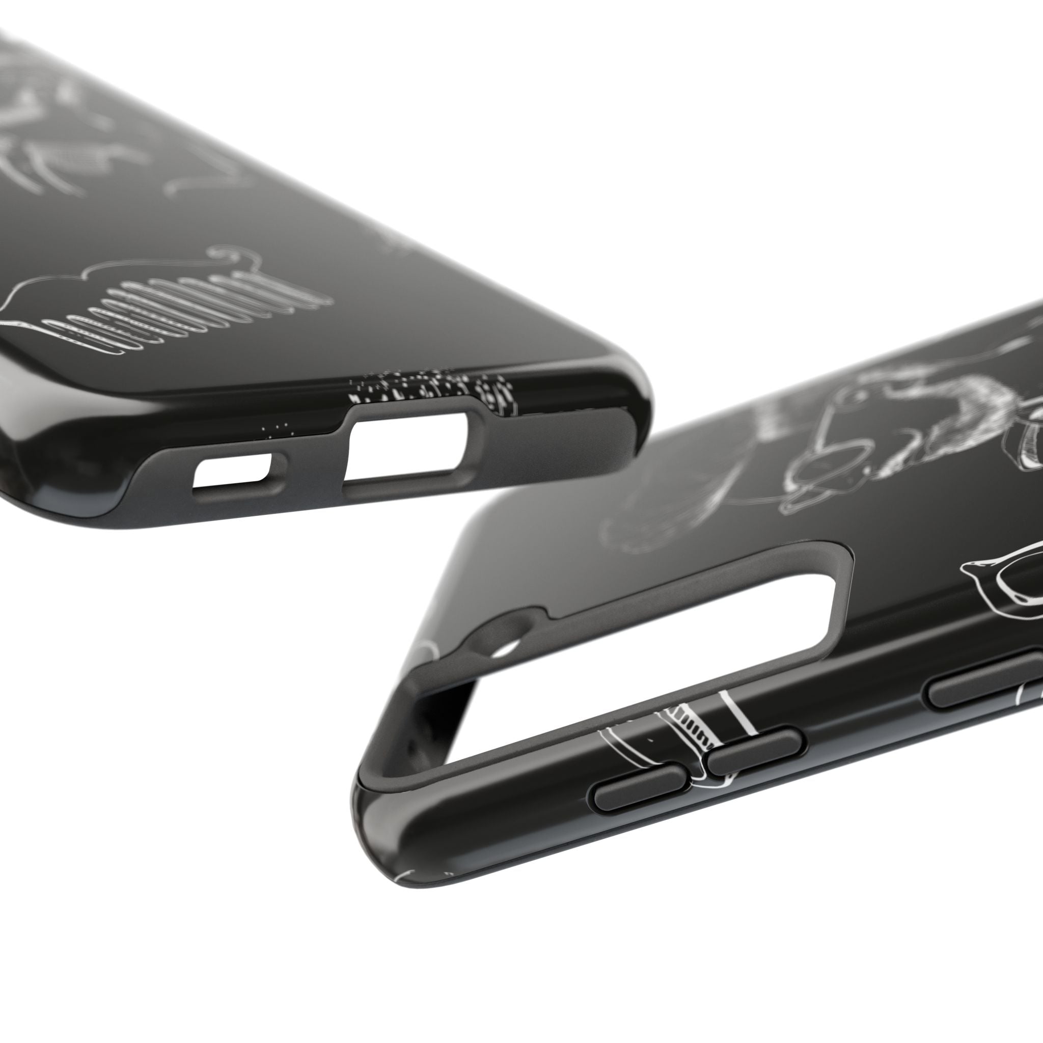 Bearded Barber Sketch Tough Phone Case — Hipster Grooming Design
