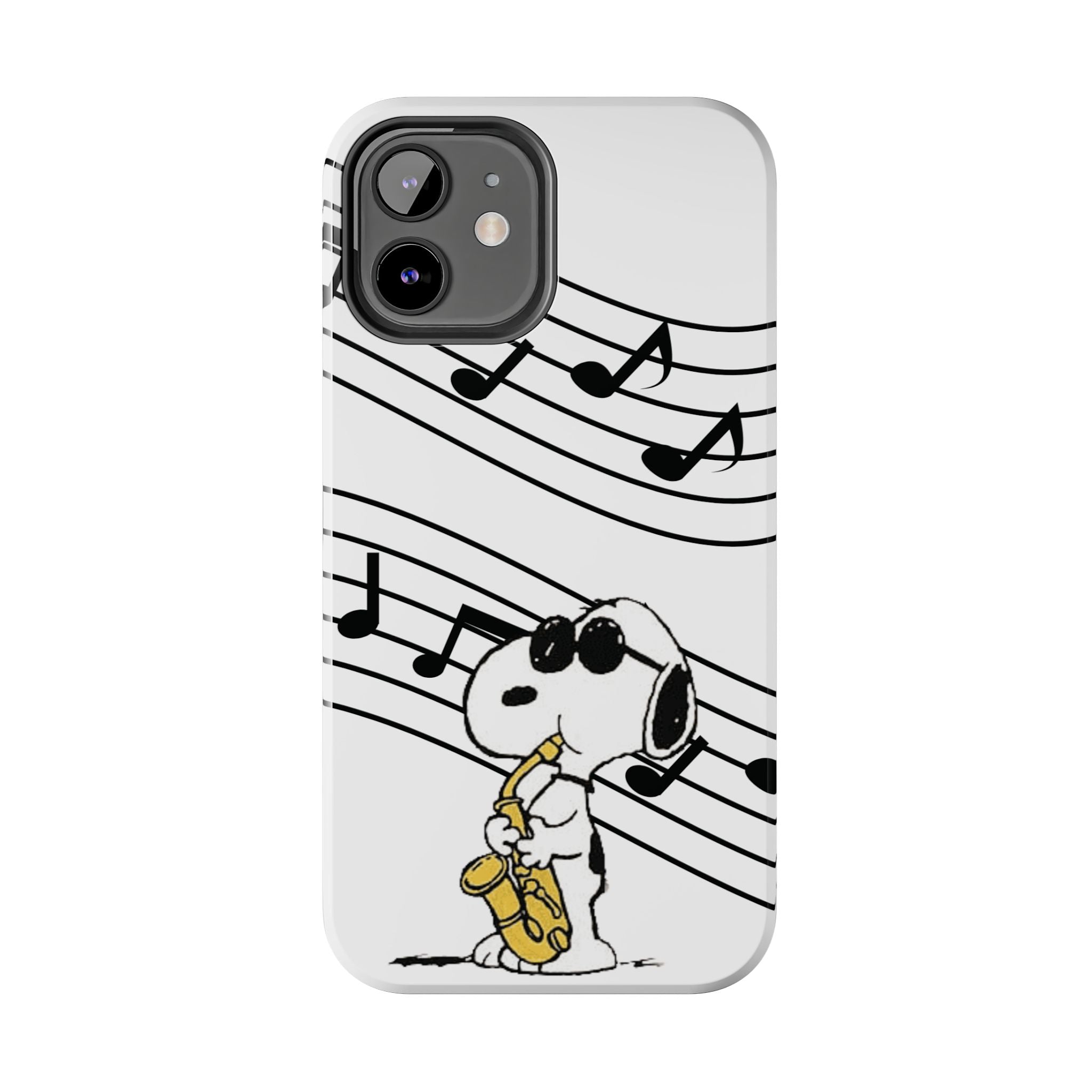 Snoopy Saxophone Tough Phone Case — Musical Notes Protective Cover