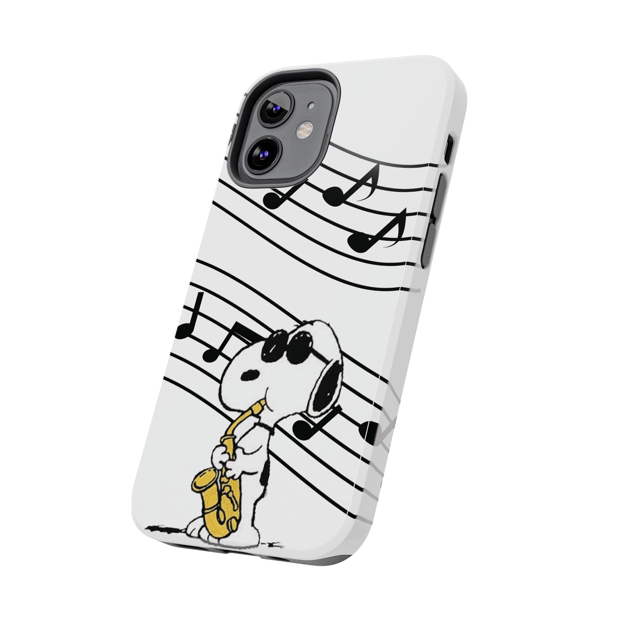 Snoopy Saxophone Tough Phone Case — Musical Notes Protective Cover