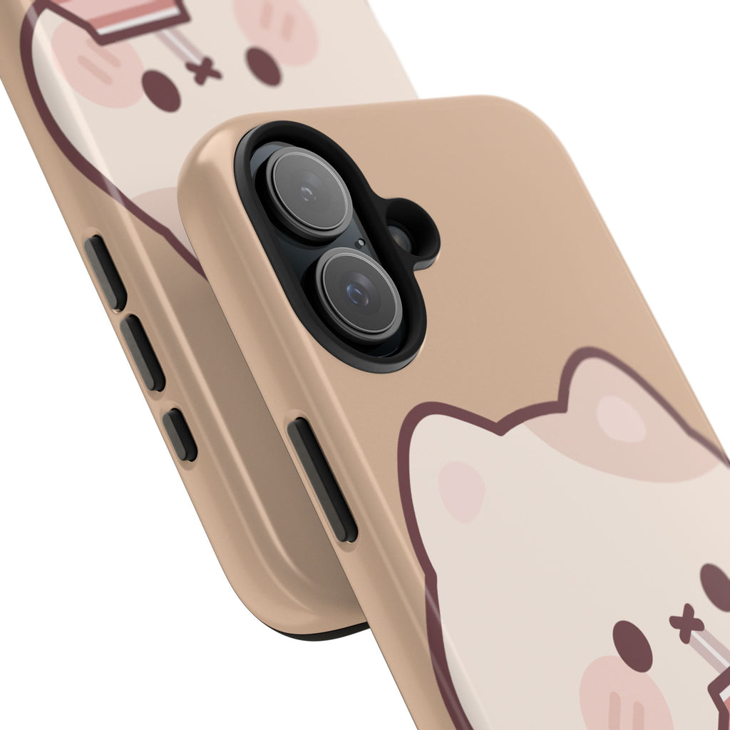 Kawaii Cat with Strawberry Milk Tough Phone Case