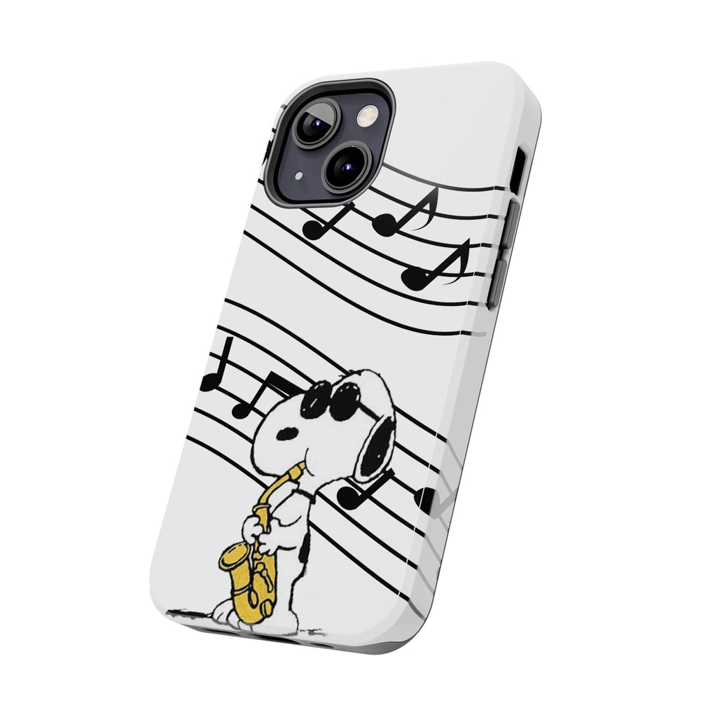 Snoopy Saxophone Tough Phone Case — Musical Notes Protective Cover