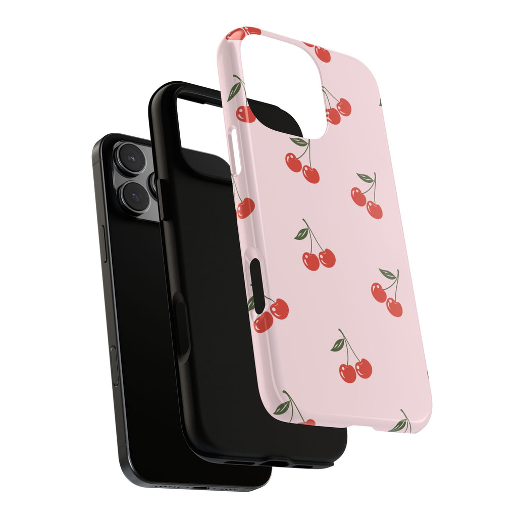Cherry Pattern Phone Case — Cute Pink Retro Fruit iPhone Cover