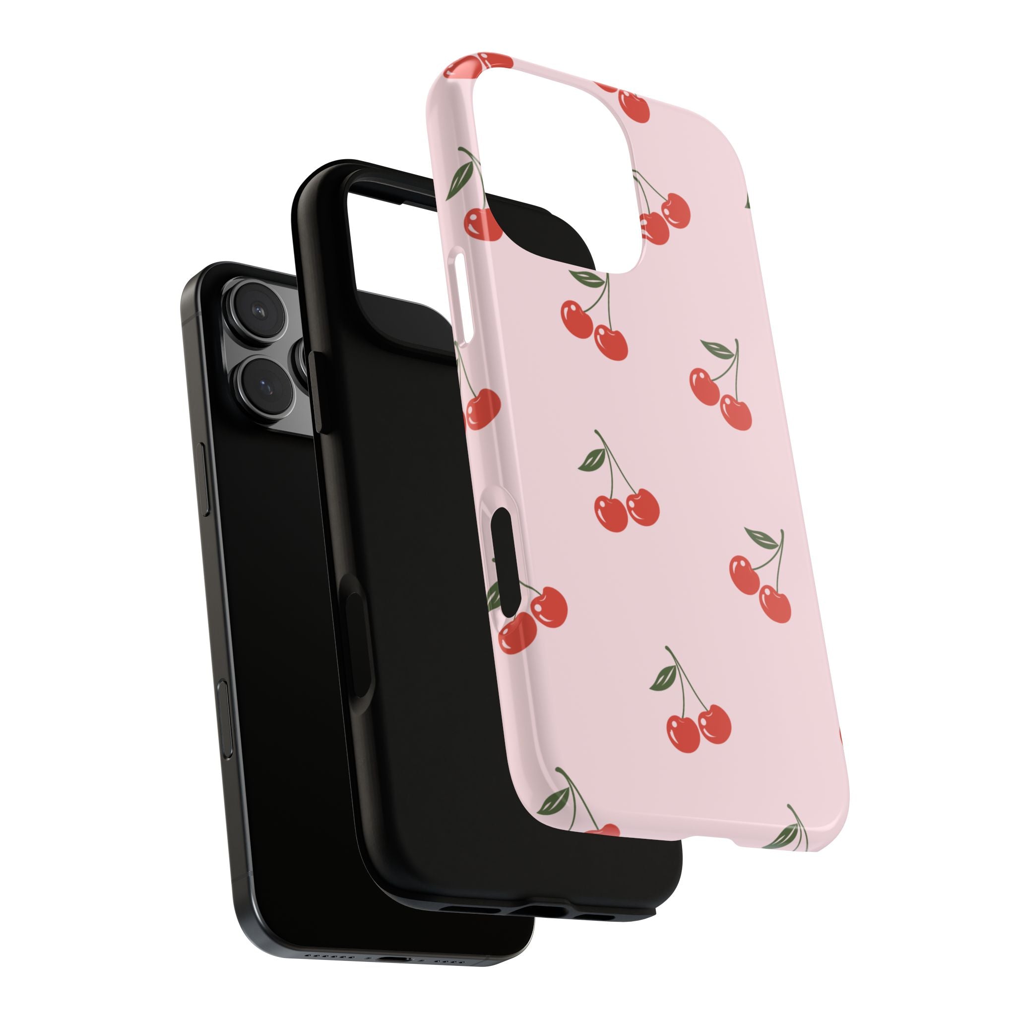 Cherry Pattern Phone Case — Cute Pink Retro Fruit iPhone Cover