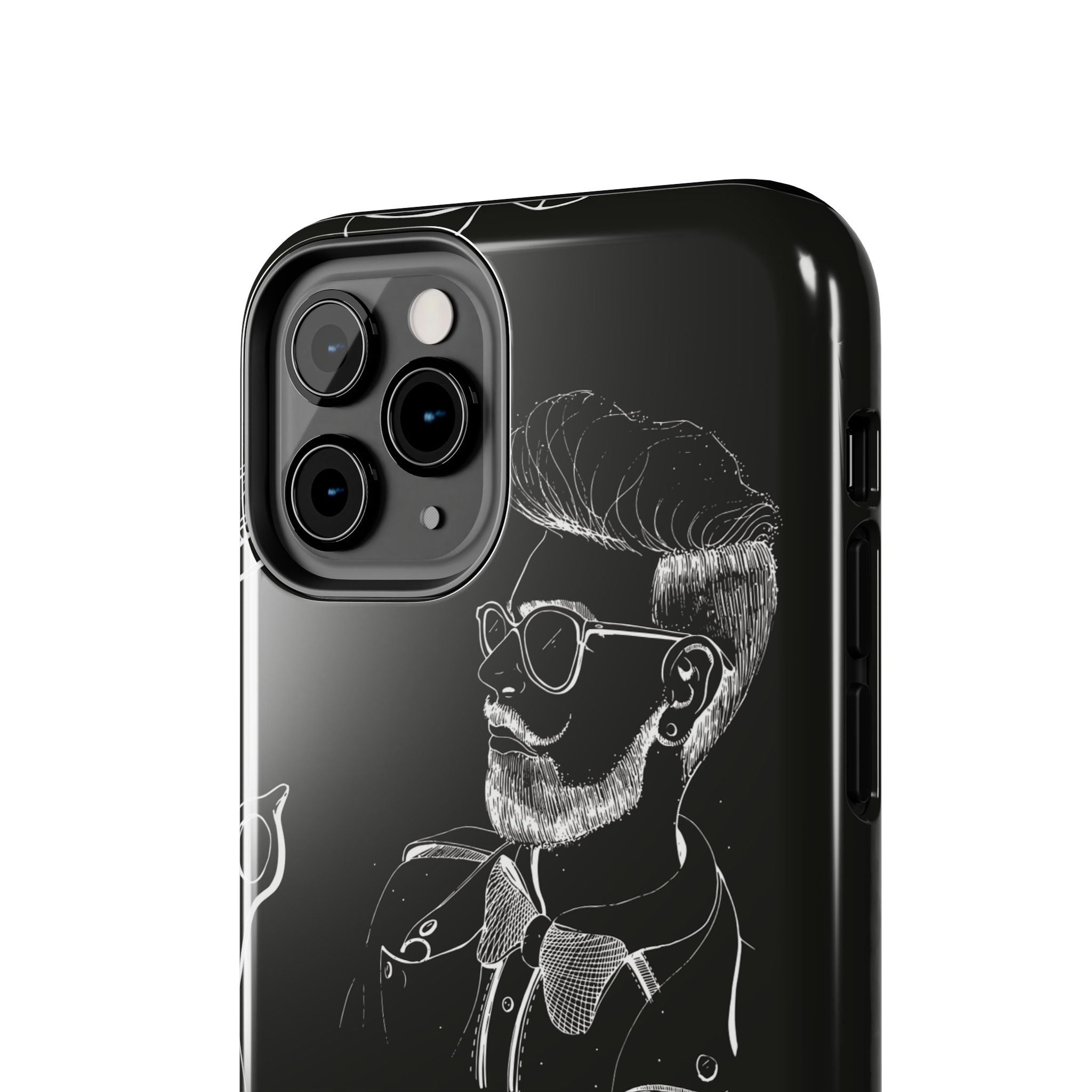 Bearded Barber Sketch Tough Phone Case — Hipster Grooming Design