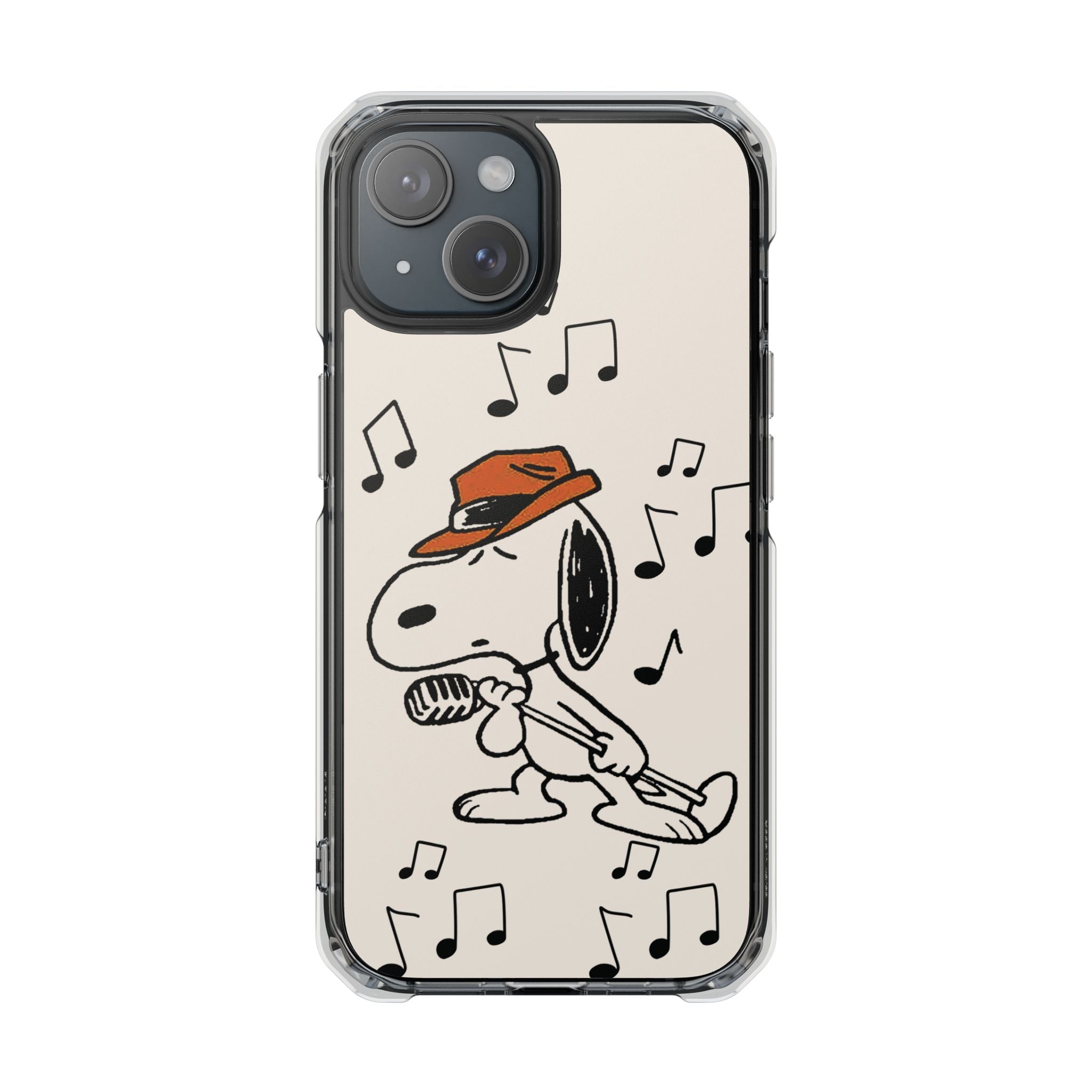 Clear Magnetic Phone Case — Cantando, snoopy