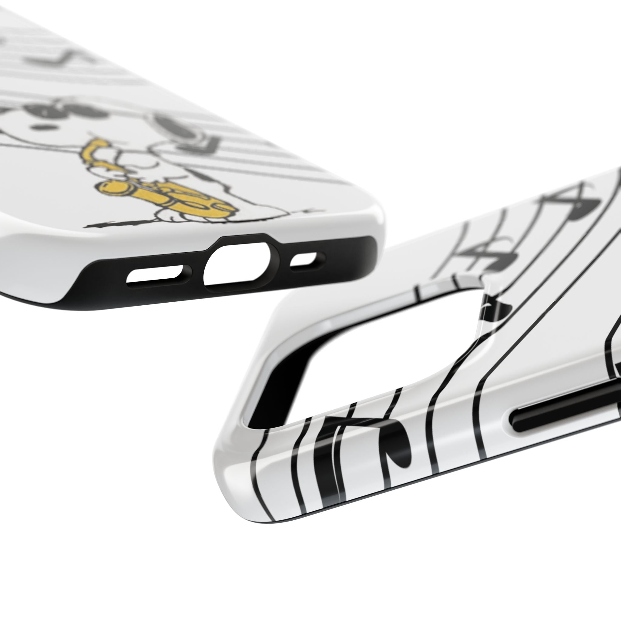 Snoopy Saxophone Tough Phone Case — Musical Notes Protective Cover