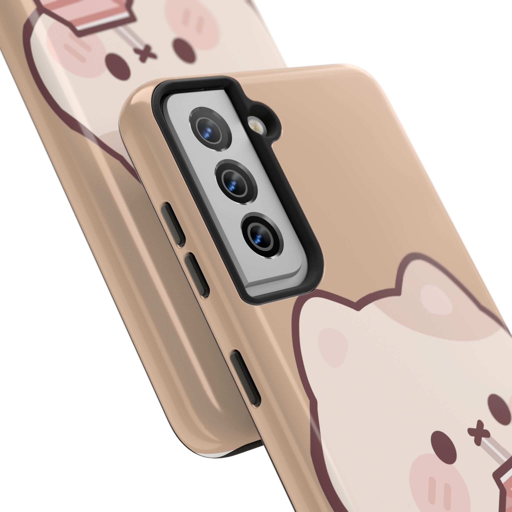 Kawaii Cat with Strawberry Milk Tough Phone Case