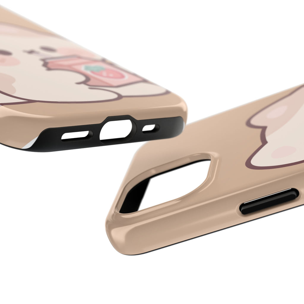 Kawaii Cat with Strawberry Milk Tough Phone Case