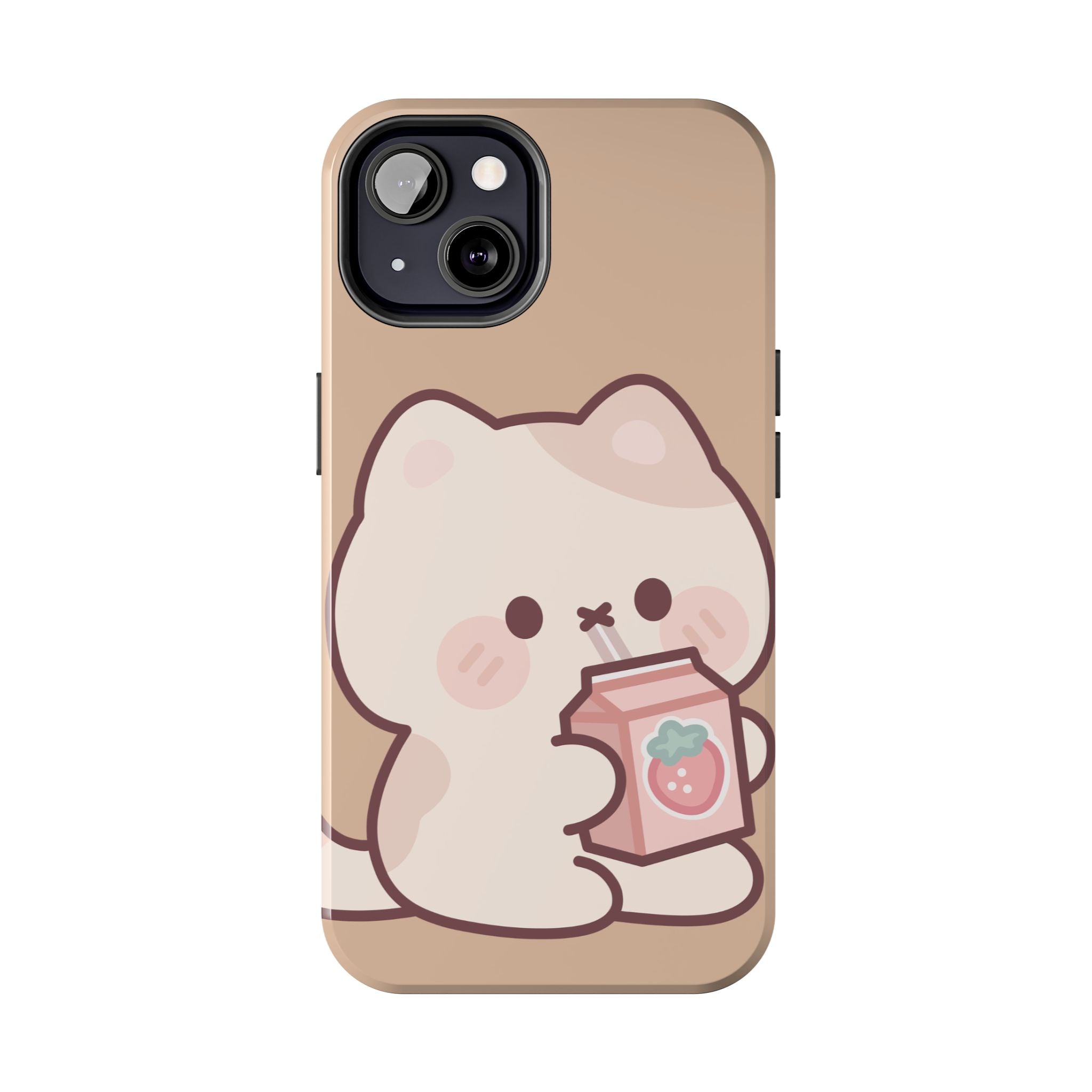 Kawaii Cat with Strawberry Milk Tough Phone Case