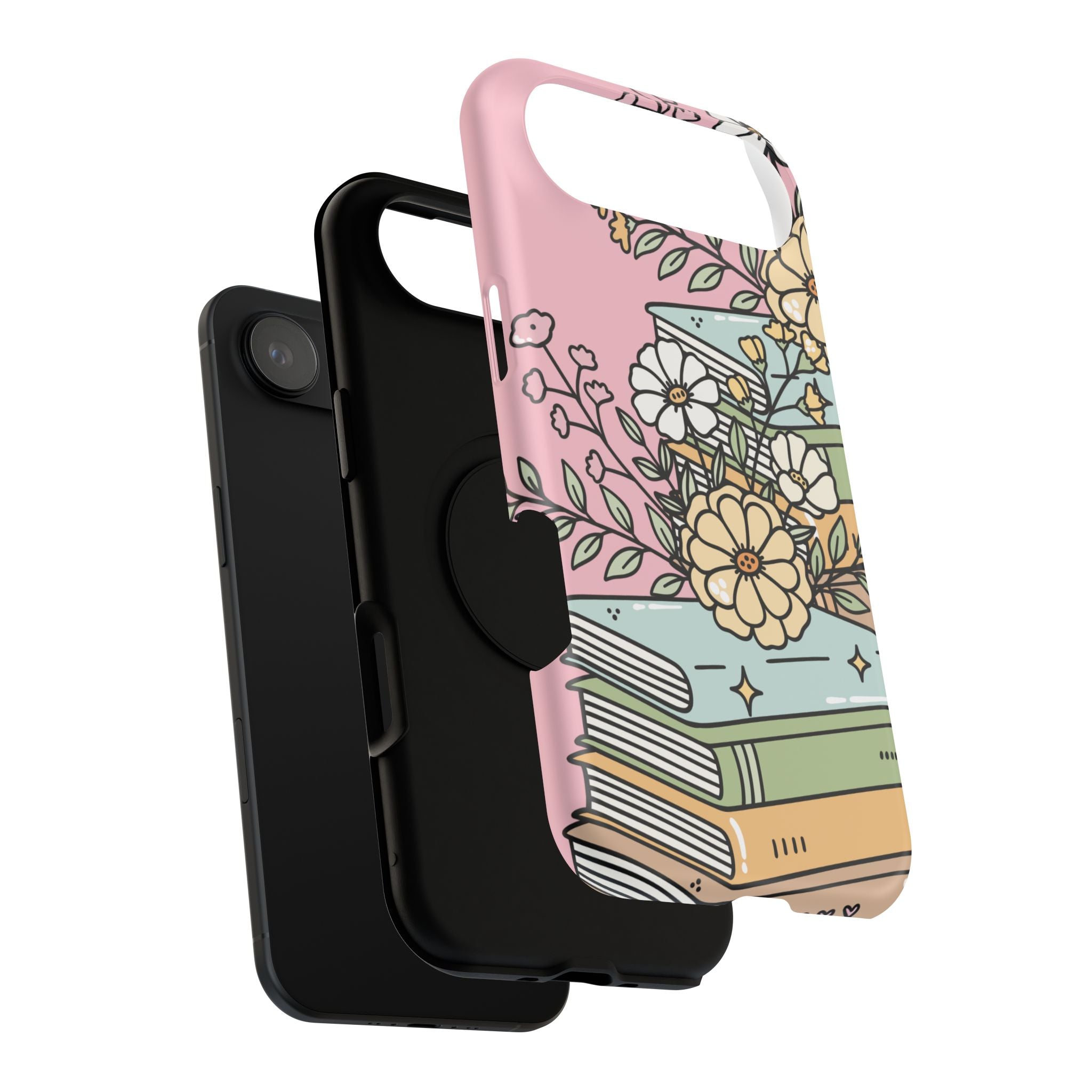 Flowers Bookstack Phone Case — Coffe Book Protective Cover