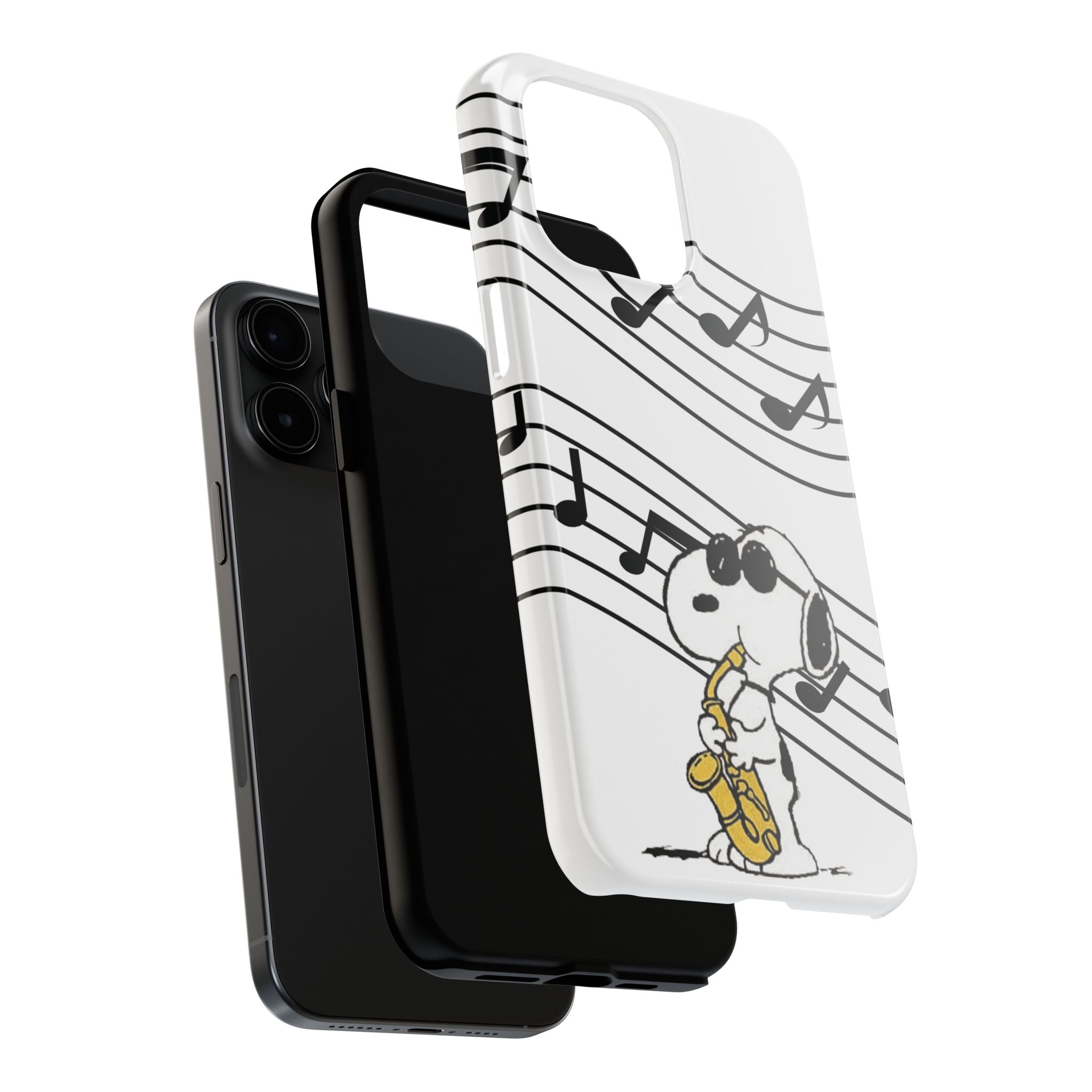 Snoopy Saxophone Tough Phone Case — Musical Notes Protective Cover