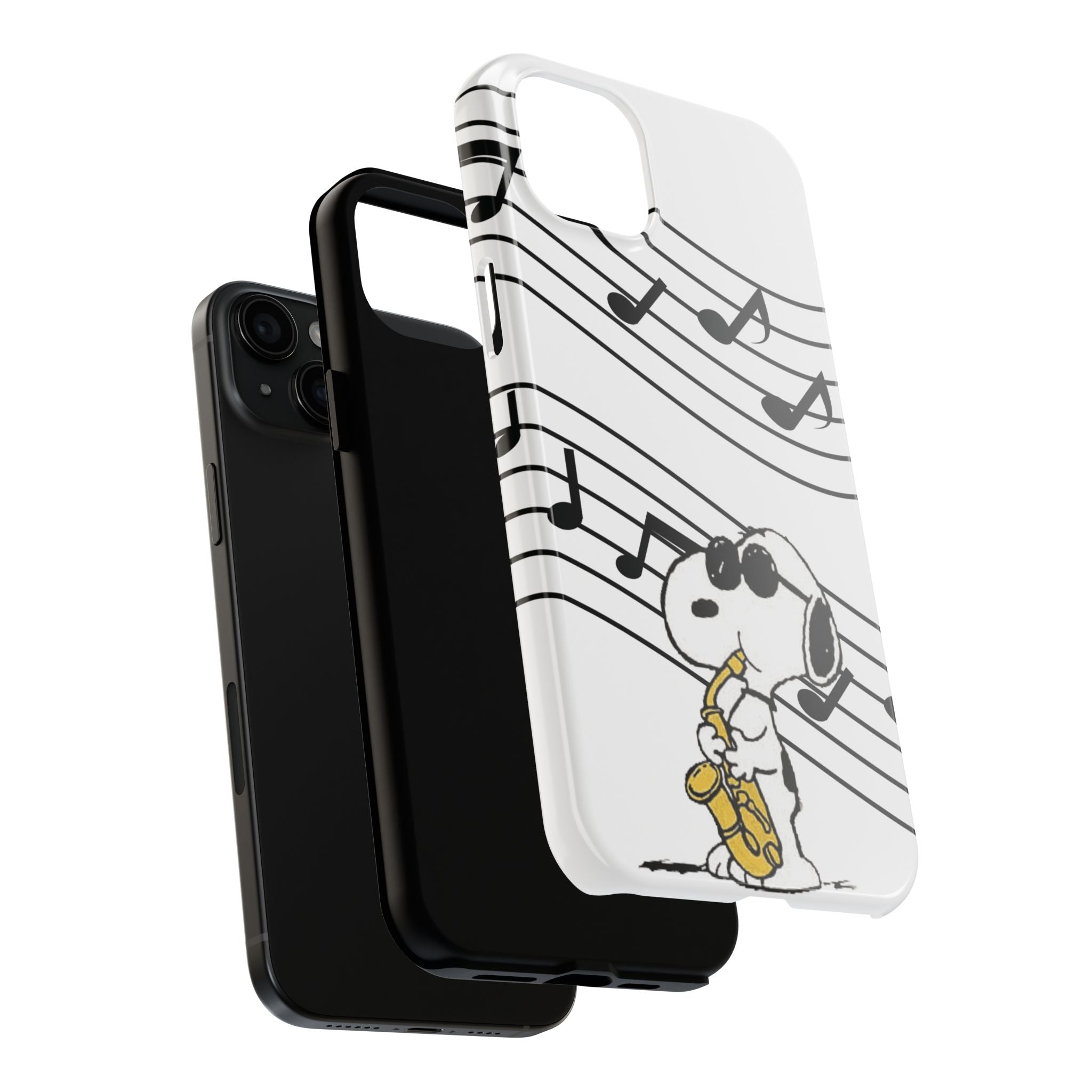 Snoopy Saxophone Tough Phone Case — Musical Notes Protective Cover