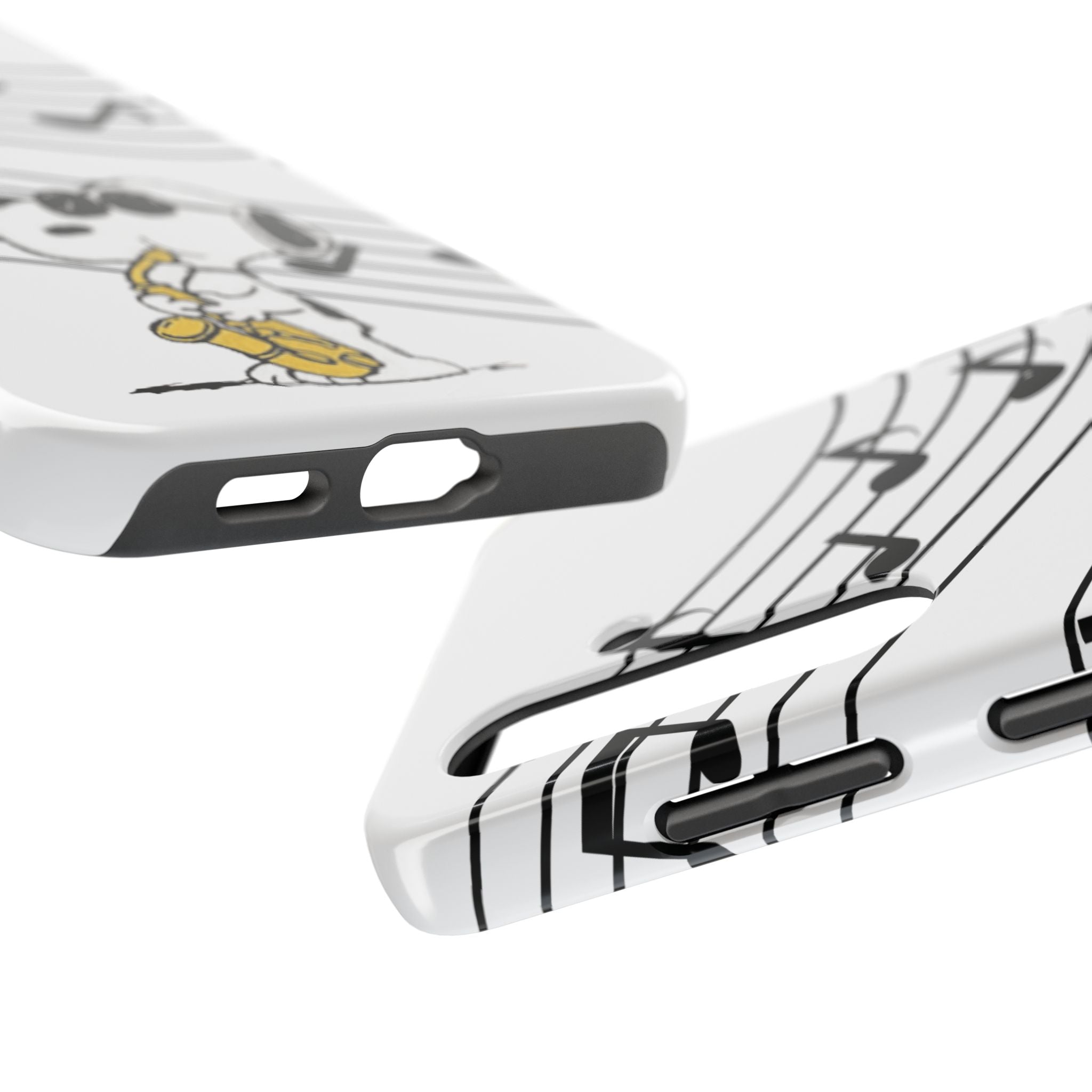 Snoopy Saxophone Tough Phone Case — Musical Notes Protective Cover
