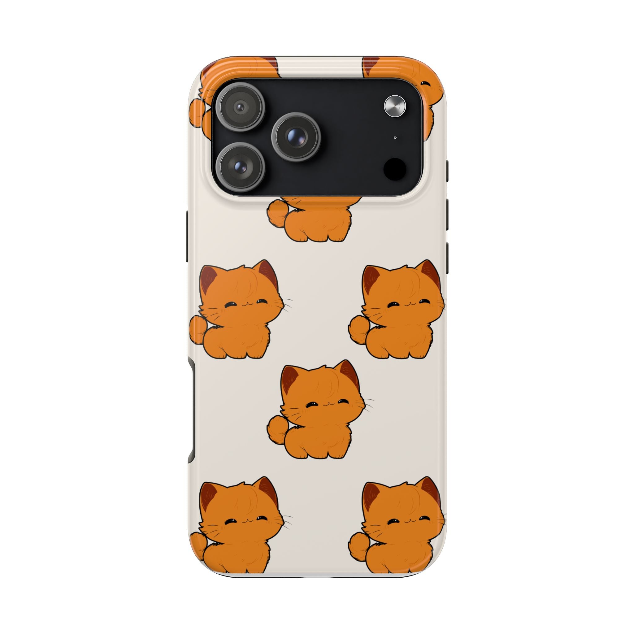 Cute Orange Kitten Phone Case — Protective Tough Case with Adorable Cat Pattern
