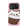 Cute Cat Cupcake Tough Phone Case — Pink Kawaii Protective Phone Cover