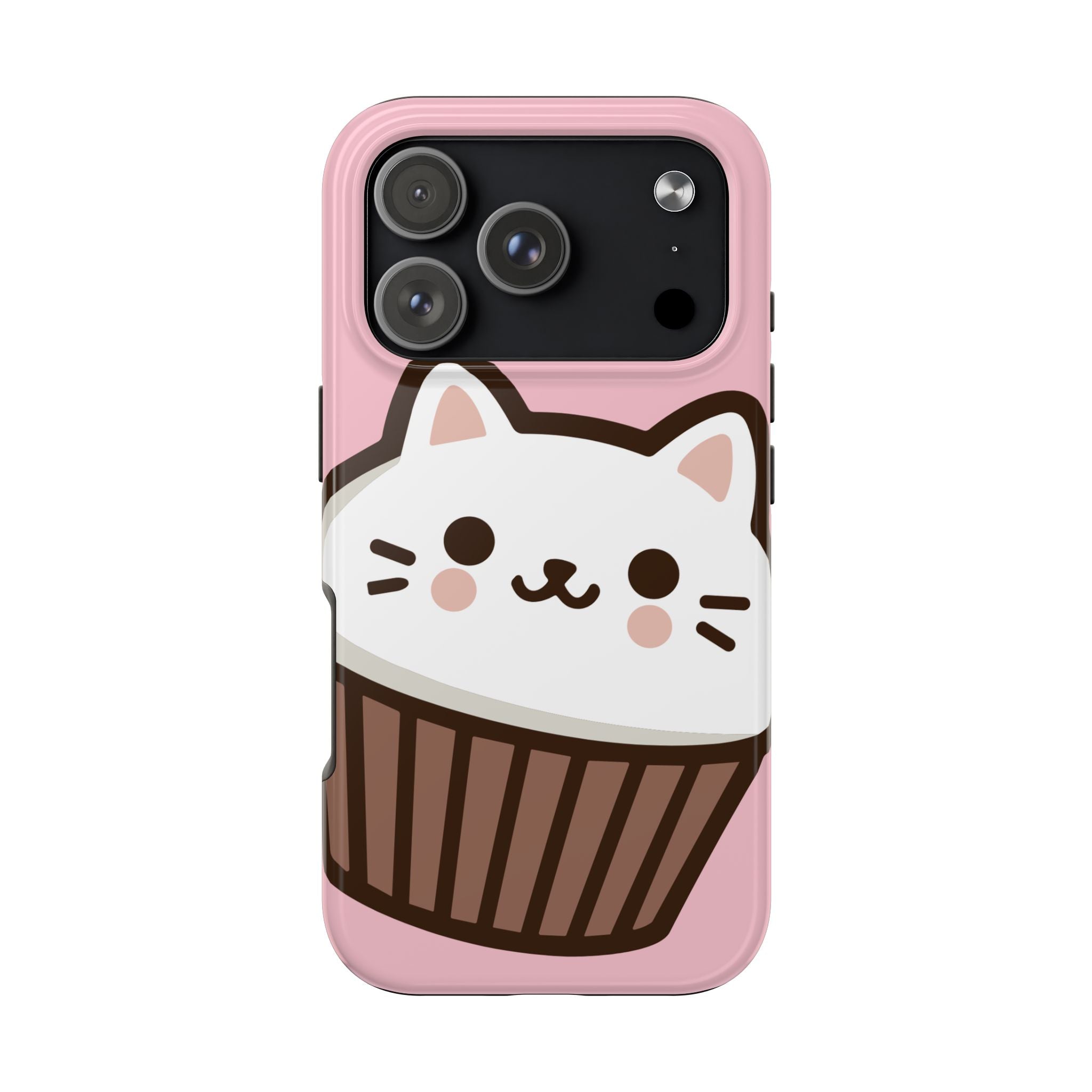 Cute Cat Cupcake Tough Phone Case — Pink Kawaii Protective Phone Cover