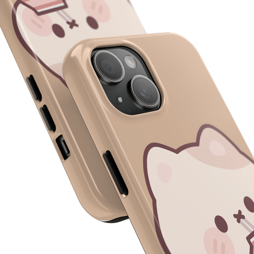 Kawaii Cat with Strawberry Milk Tough Phone Case