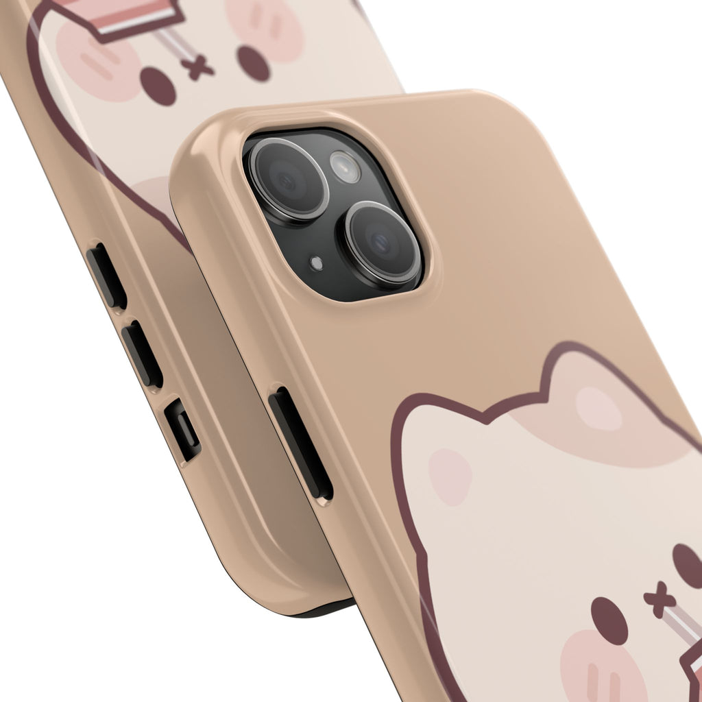 Kawaii Cat with Strawberry Milk Tough Phone Case