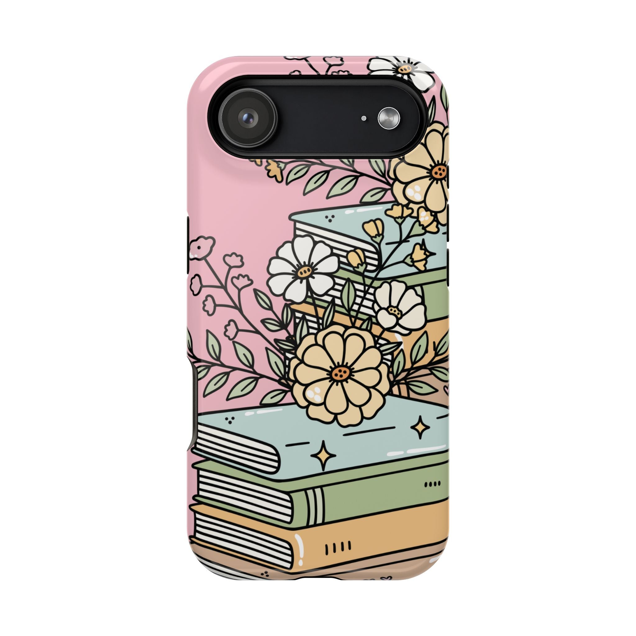 Flowers Bookstack Phone Case — Coffe Book Protective Cover