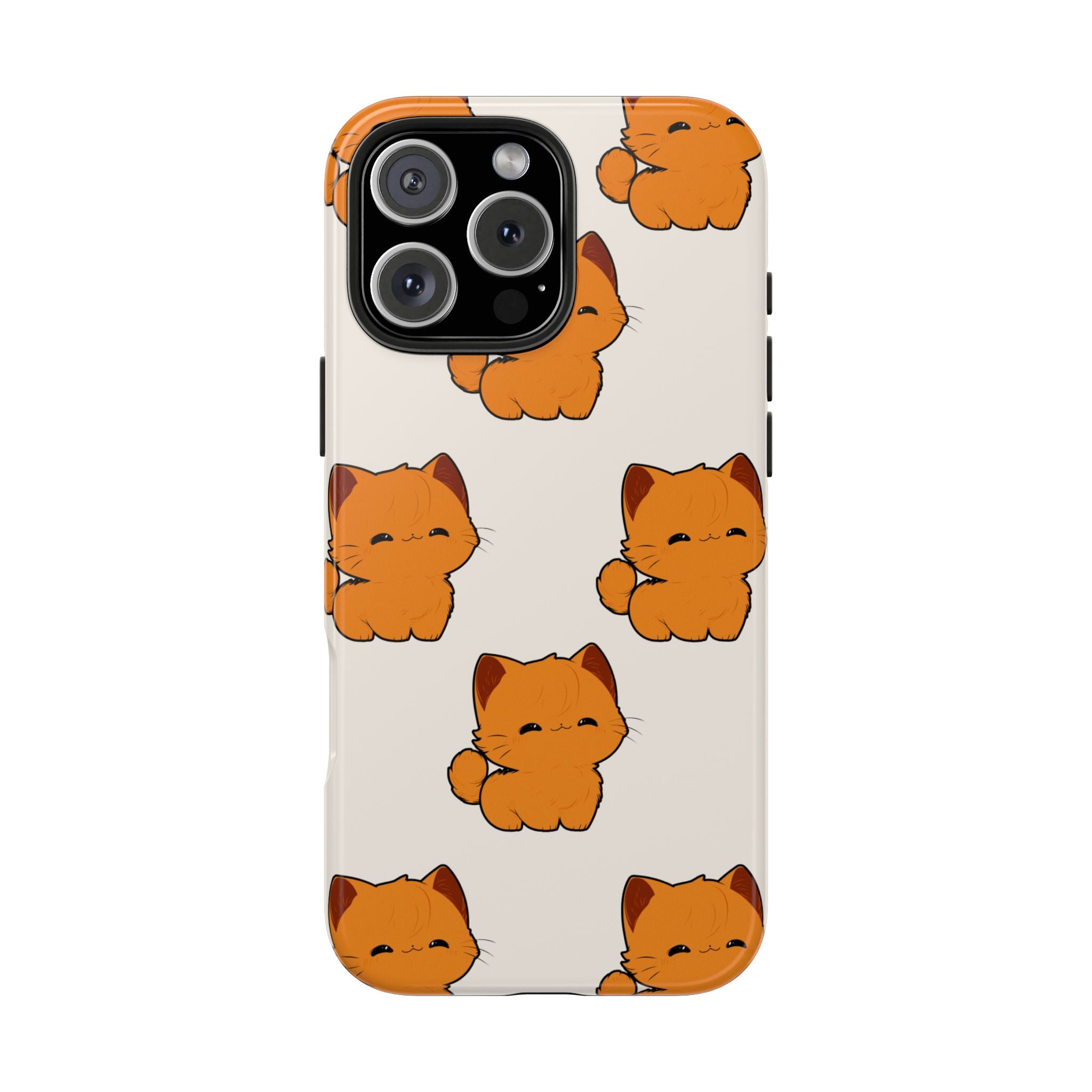 Cute Orange Kitten Phone Case — Protective Tough Case with Adorable Cat Pattern