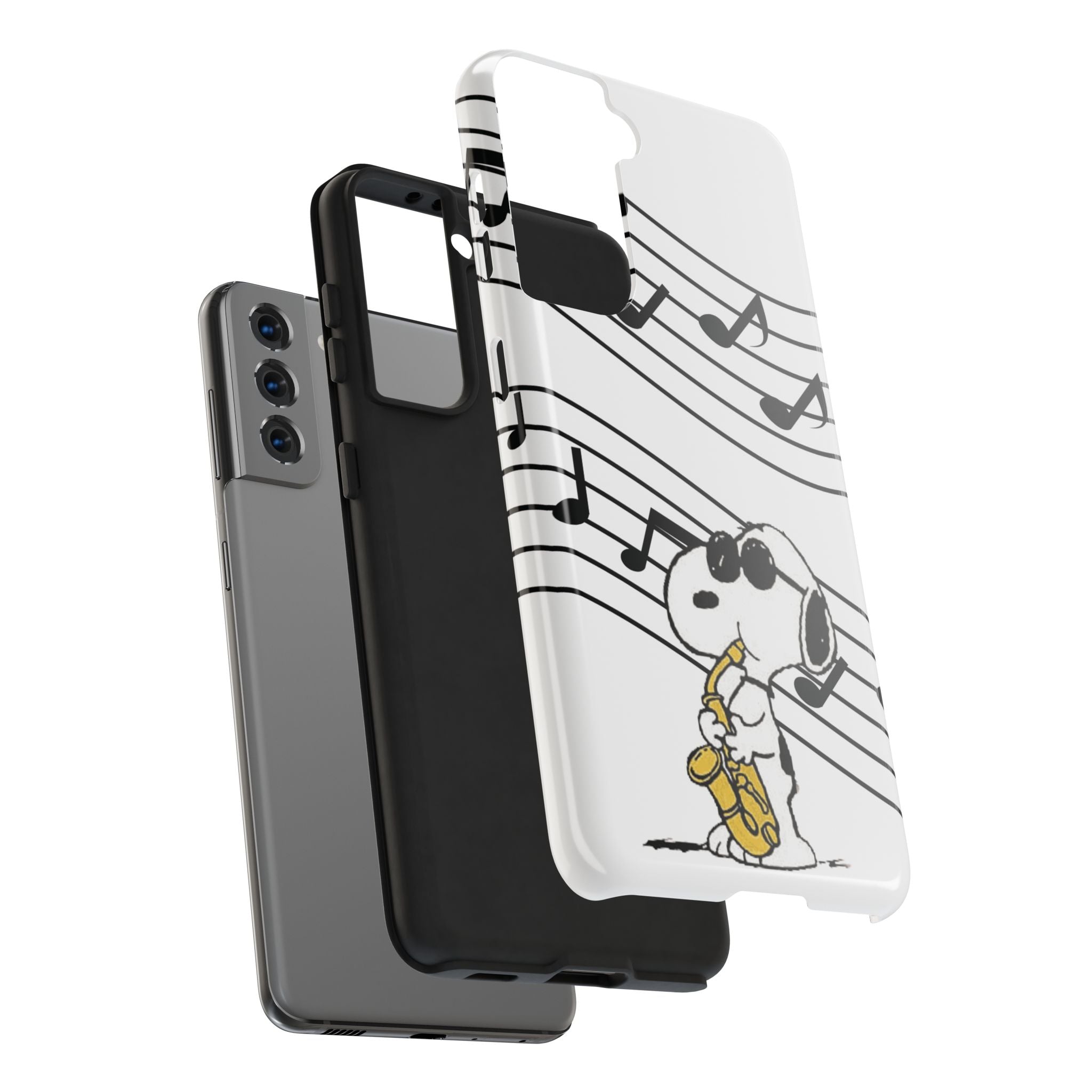 Snoopy Saxophone Tough Phone Case — Musical Notes Protective Cover