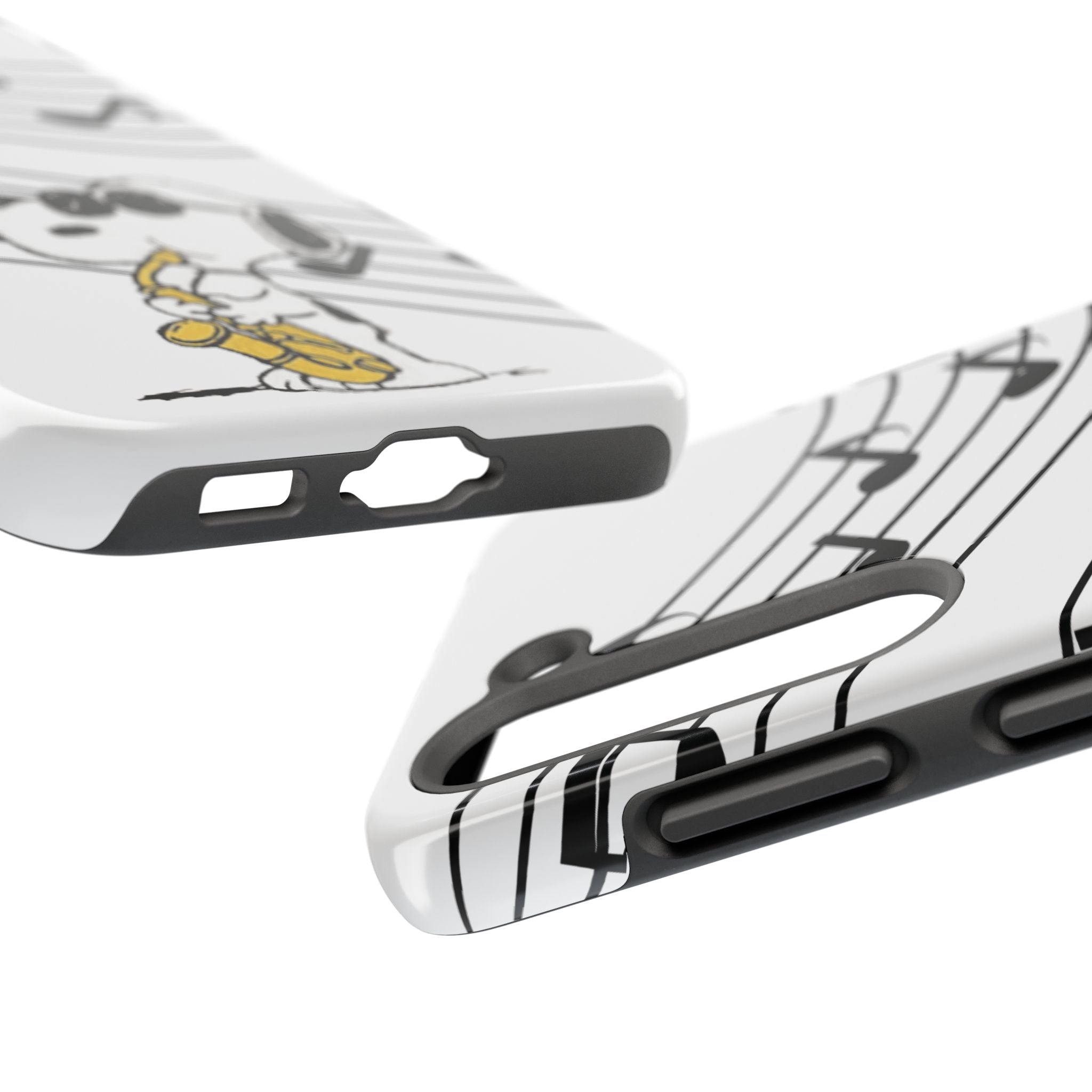 Snoopy Saxophone Tough Phone Case — Musical Notes Protective Cover
