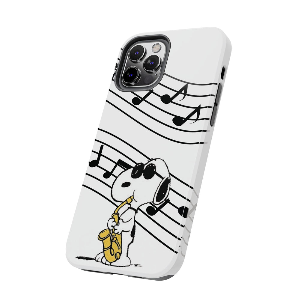 Snoopy Saxophone Tough Phone Case — Musical Notes Protective Cover