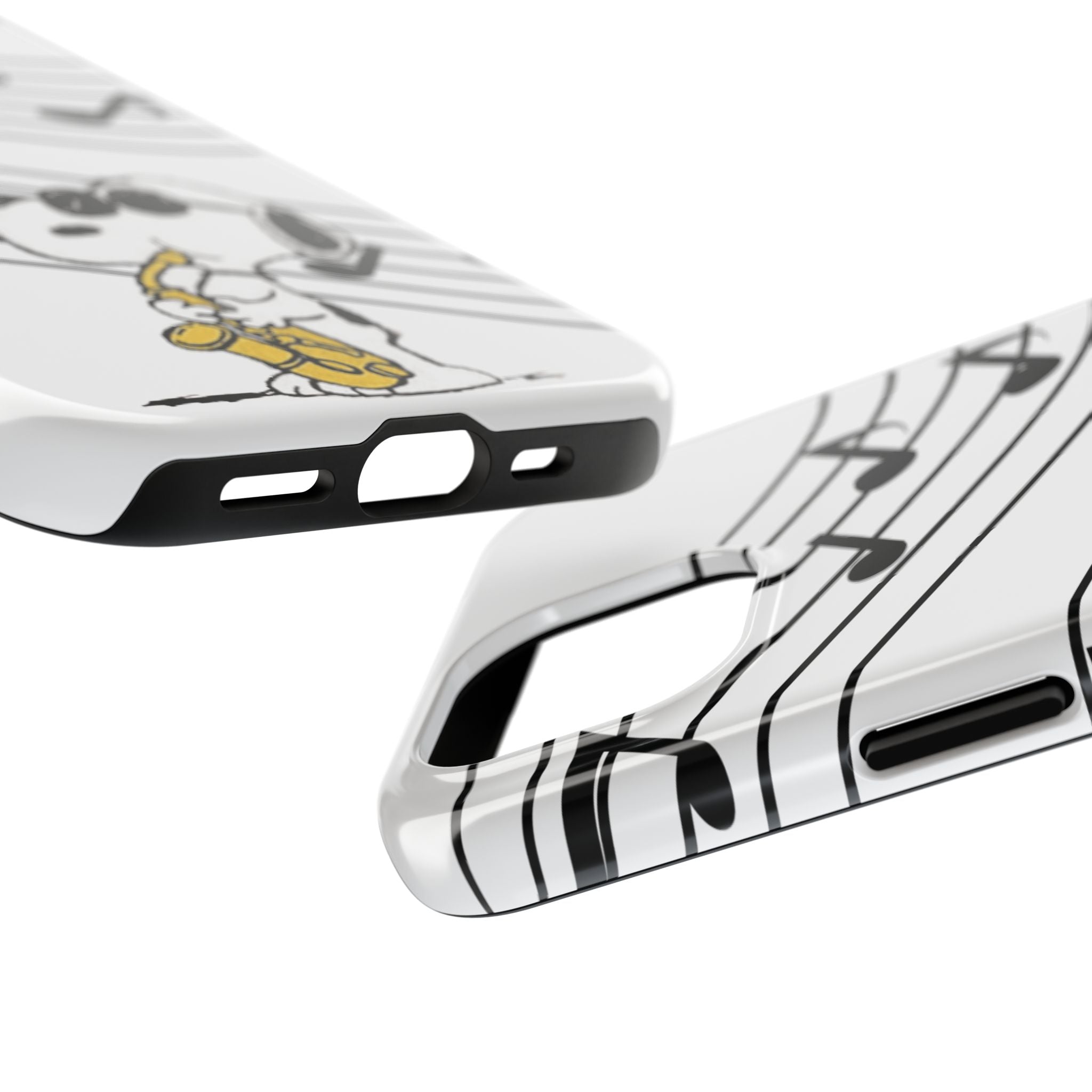 Snoopy Saxophone Tough Phone Case — Musical Notes Protective Cover