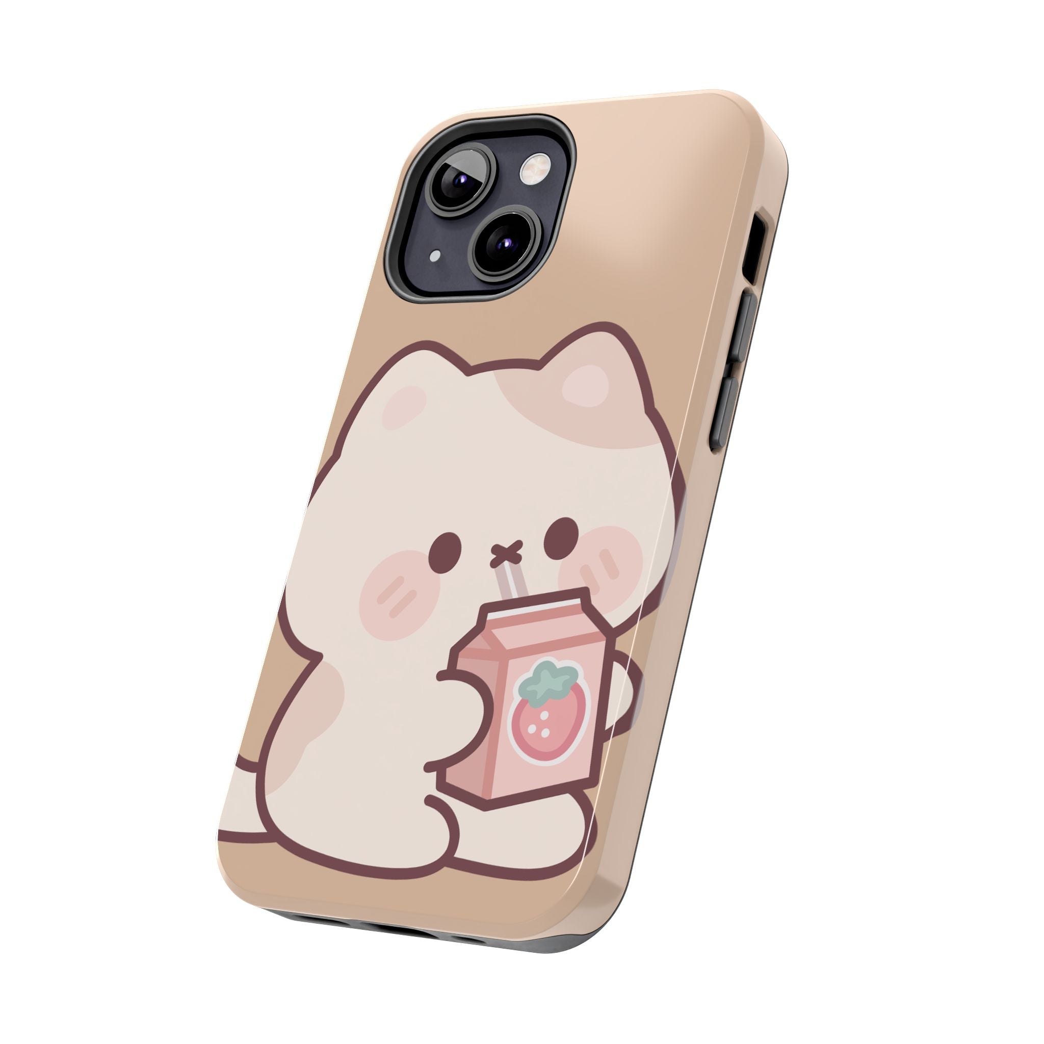 Kawaii Cat with Strawberry Milk Tough Phone Case