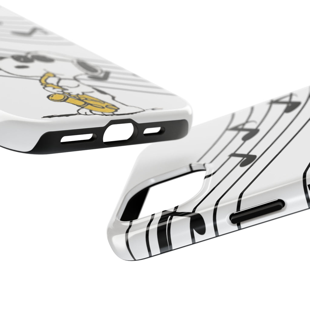 Snoopy Saxophone Tough Phone Case — Musical Notes Protective Cover