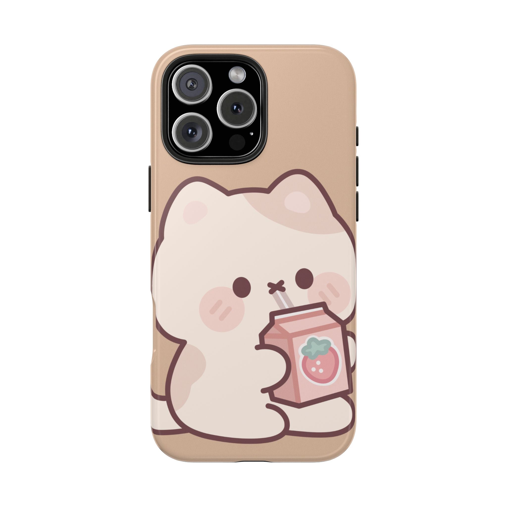 Kawaii Cat with Strawberry Milk Tough Phone Case