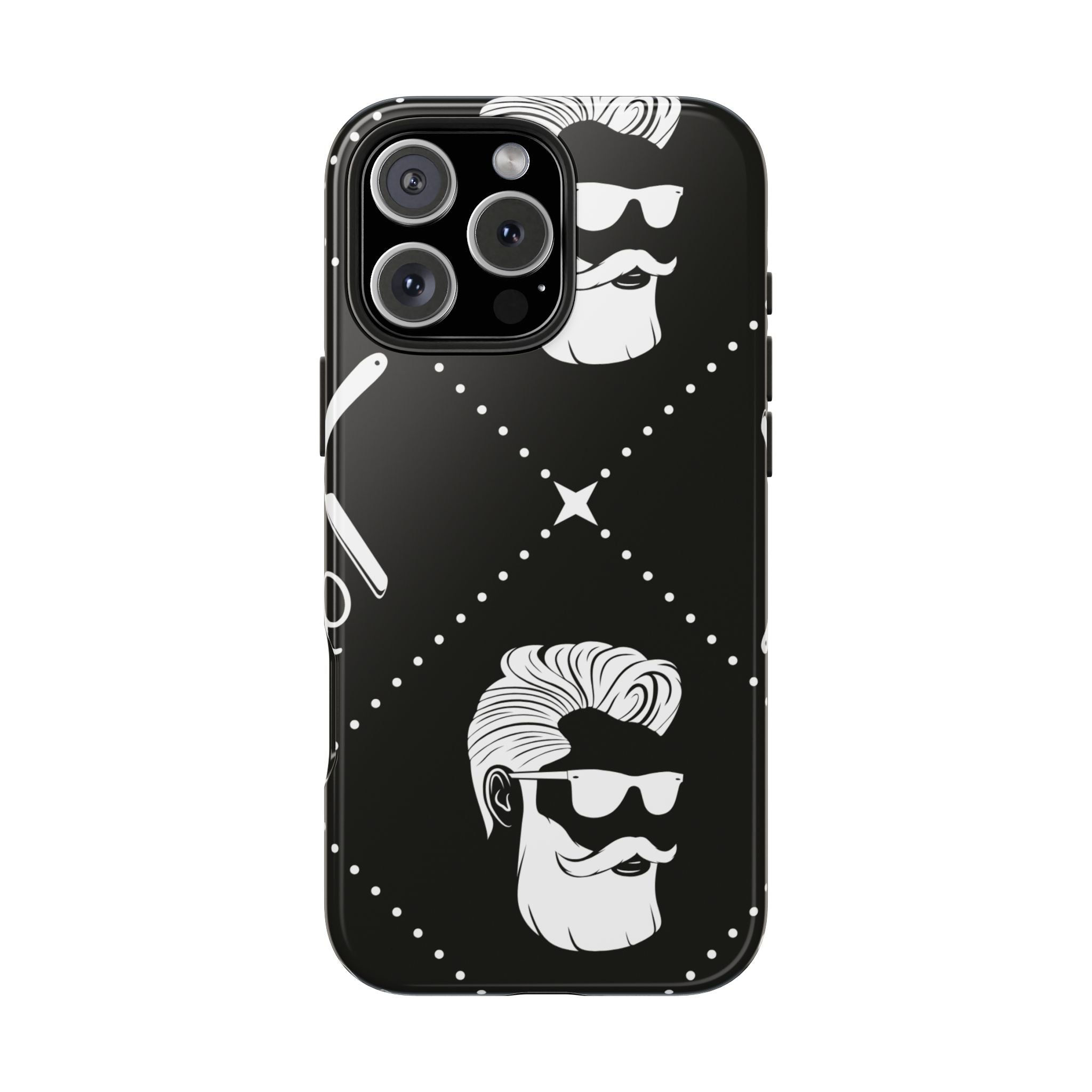 Bearded Barber Pattern Tough Phone Case — Cool Vintage Hipster Design