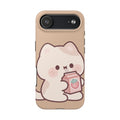 Kawaii Cat with Strawberry Milk Tough Phone Case