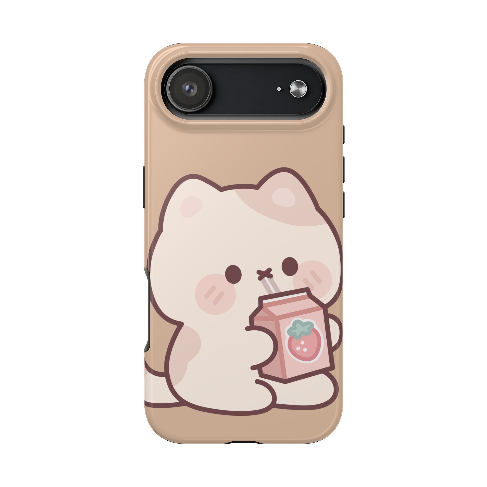 Kawaii Cat with Strawberry Milk Tough Phone Case